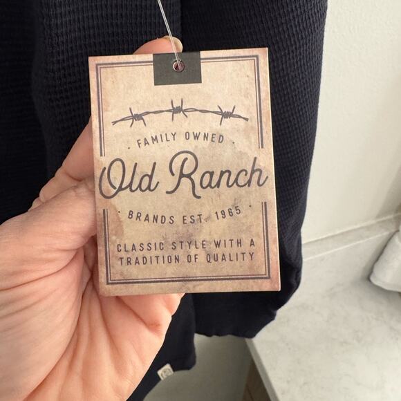 Old Ranch Men’s Waffle Knit Long Sleeve Shirt NWT | Navy | Size Small - Picture 4 of 9